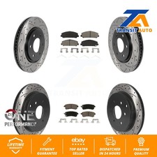 Front Rear Drill Slot Brake Rotors Ceramic Pad Kit For INFINITI QX80 Nissan QX56