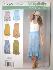 Simplicity 1662 Easy to Sew Misses' Pull-on Skirts Sz XS-XL (6- -24) Uncut