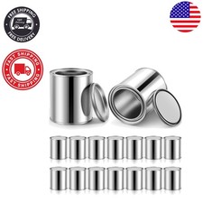 16 Pack Empty Metal Paint Cans with Lids - Durable 0.84 Pint Storage Solution