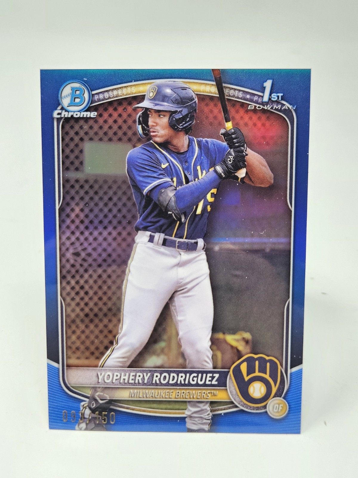 Yophery Rodriguez 2025 1st Bowman Chrome True BLUE REFRACTOR /150 RC