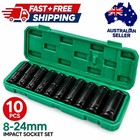 Deep Impact Socket Set 1/2" Drive 10PCS Metric 10-24mm CR-V Steel Long Sockets