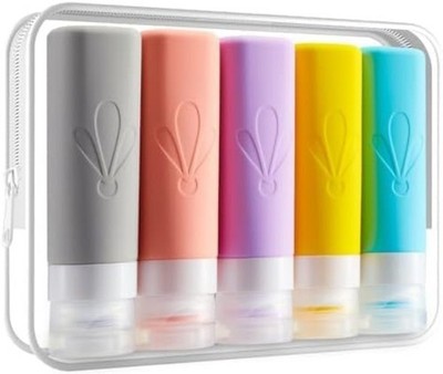 5er Pack Reiseflaschen-Set 90ml - Lecksicher, Wiederverwendbar, Lebensmittelecht