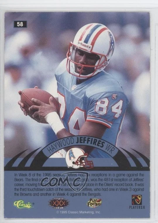 1996 Classic NFL Experience Super Bowl XXX /799 Haywood Jeffires #58 - Image 2 of 2
