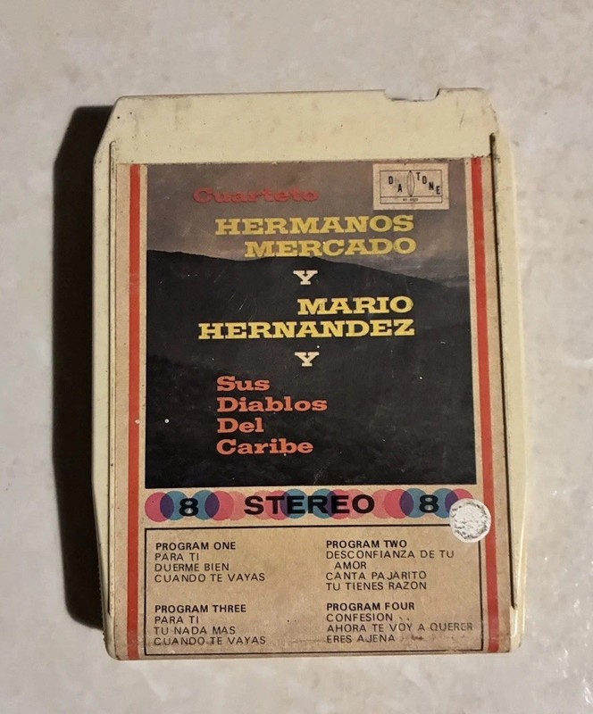 Cuarteto Hmnos  Mercado c Mario Hernandez y sus Diablos del Caribe 8 Track Tape