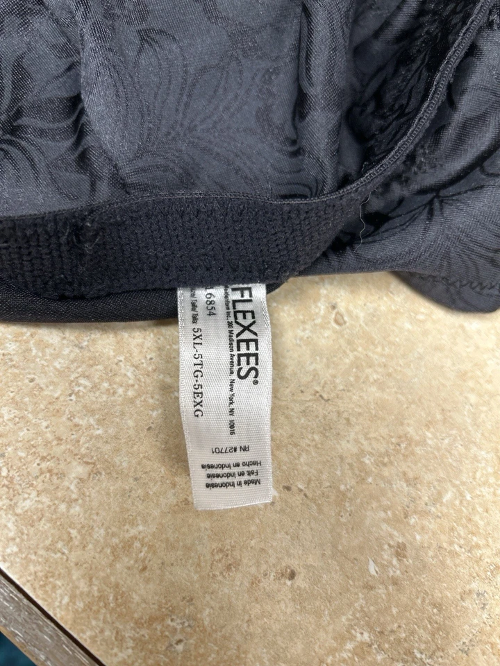 Braguita Flexees Cintura Alta Modeladora Floral Jacquard Control Negra 5X Nueva Sin Etiquetas Foto 4 de 4