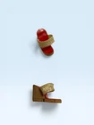 Barbie Doll #967 Picnic Set 1959 Replacement White Cork High Heel Sandals Wedges