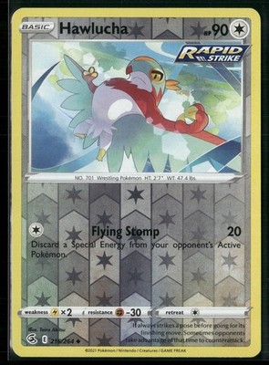 Hawlucha Reverse Holo Uncommon SWSH08: Fusion Strike 216/264 NM