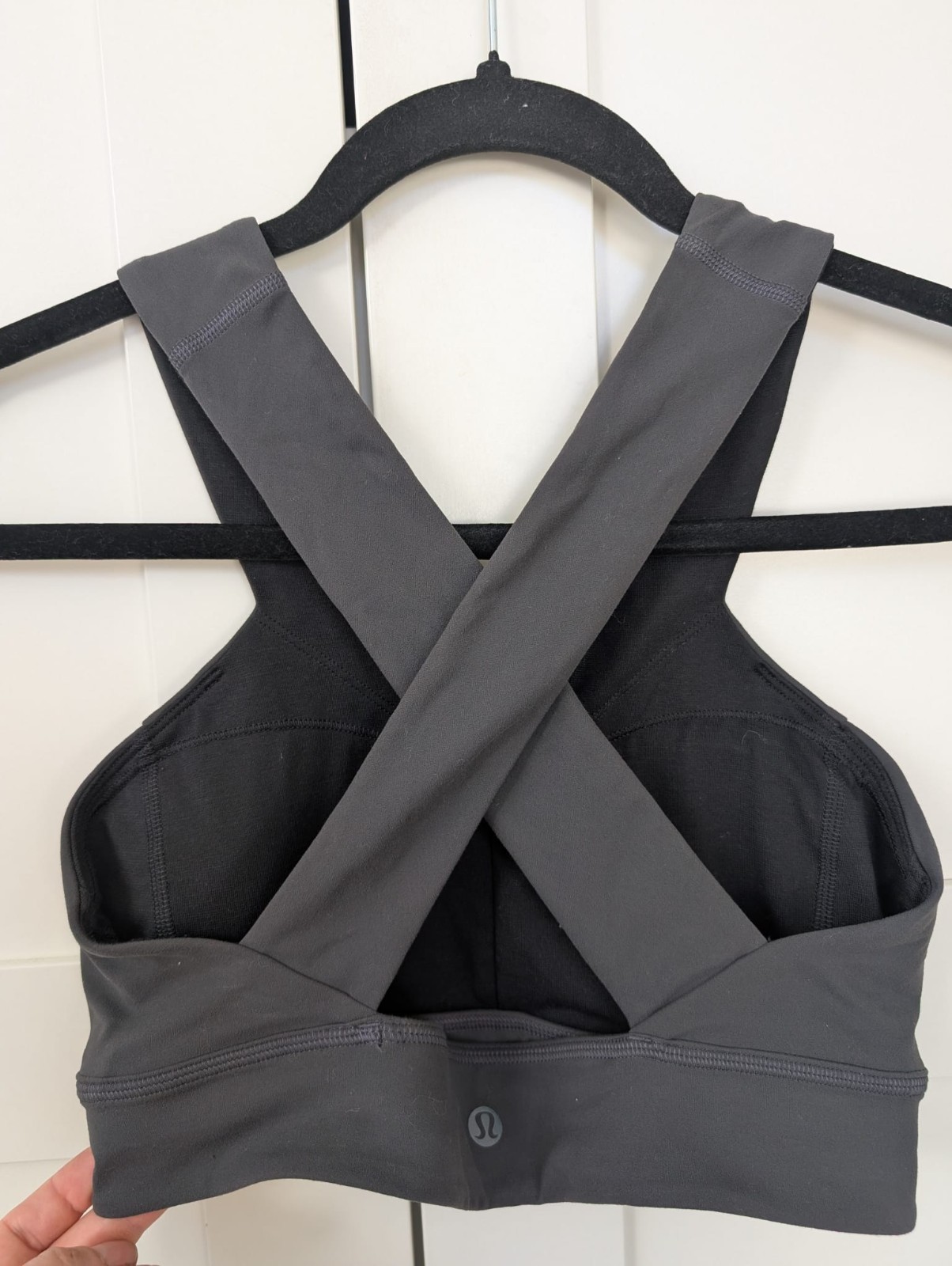 RARE Lululemon LAB Nulu Cross Back Yoga Sports Bra Light Support - Carbon - US 6 image 4