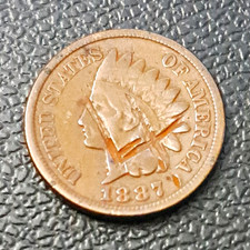1887 Indian Head Small Cent One Cent BN Bronze Business Strike Philadelphia