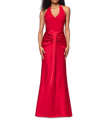 Betsy & Adam Women's Ruched Halter Gown MSRP $279.00