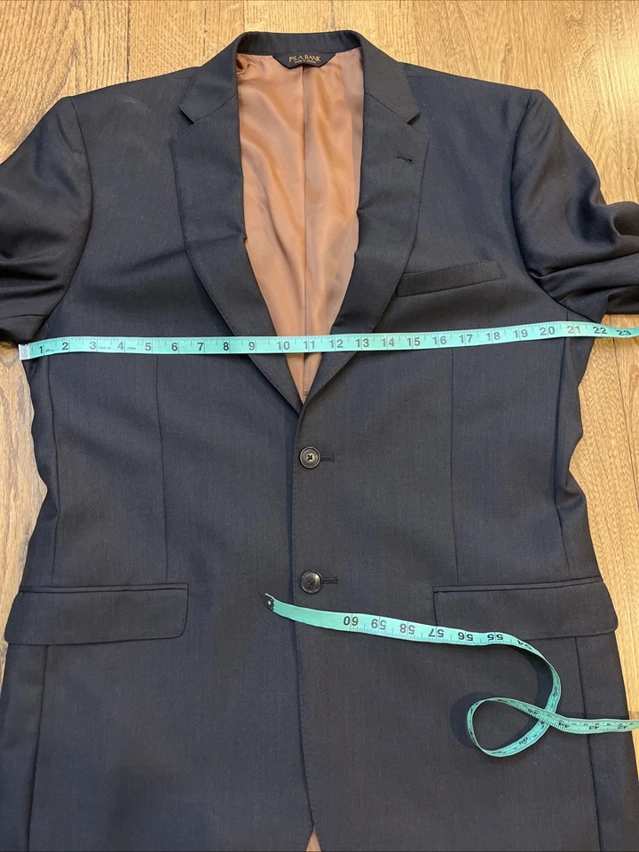 Joseph A. Bank 2-Piece Suit 100% Wool Black Slim Fit Men's 42L 36X32 - Image 4 of 4