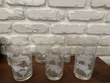 Lot of 7 Vintage Nestle Globe Glass Tumblers Cups Bourbon Whiskey