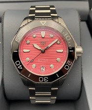 *Box/Papers/RRP £3700* Tag Heuer Aquaracer Diamond Watch Pink 36mm WBP231J