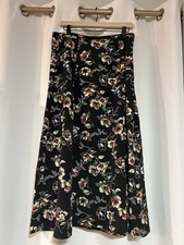 Vintage Y2K Black floral maxi skirt with elastic waistband floral skirt boho