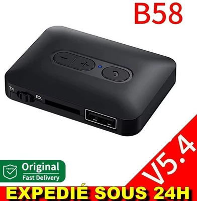 B58 Adaptateur Bluetooth 5.4 Émetteur Récepteur Audio Jack TV PC Voiture HIFI - Photo 1/4