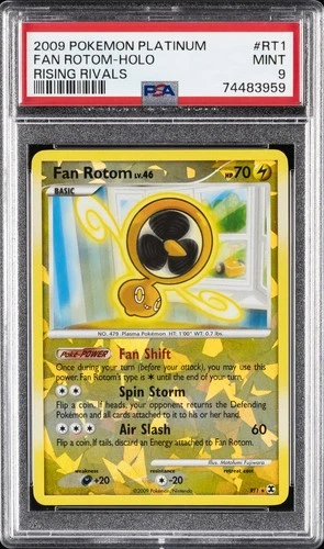 2009 POKEMON PLATINUM RISING RIVALS #RT1 FAN ROTOM-HOLO PSA 9