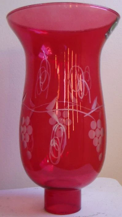 Cranberry glass hurricane lamps deals