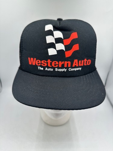 Cappello camionista vintage western auto nero snapback rete schiuma fornitura automatica - Foto 2 di 8
