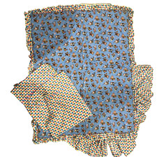 1990's Handmade Crib Toddler Bed Set Reversible Comforter Crib Skirt 2 Valances