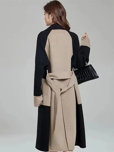 Langer Mantel Damen Langarm Umlegekragen Jacke Herbst Winter Lady Outcoat - Bild 2 von 25