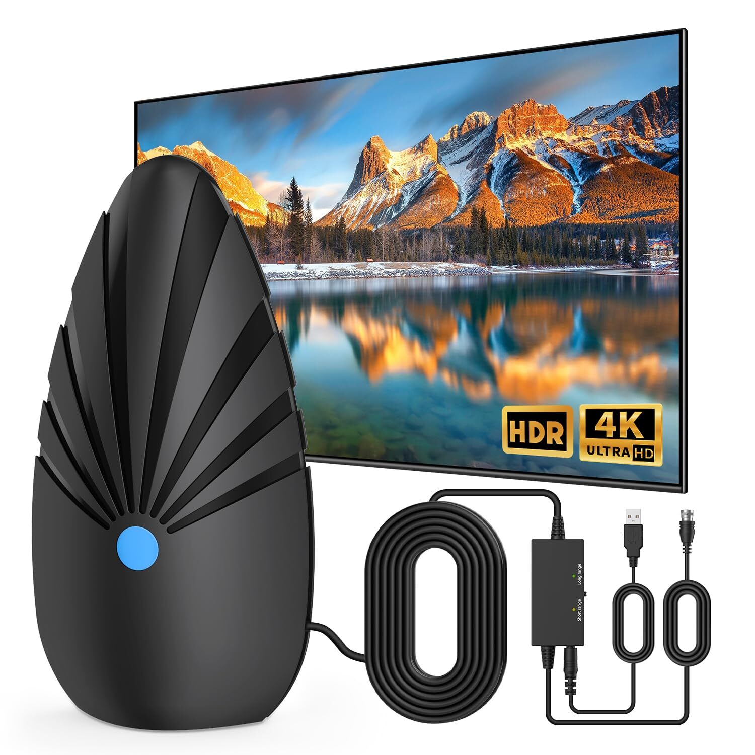 HD Digital TV Antenna Indoor, 1200+ Miles Long Range Smart TV Antenna，Antenna...