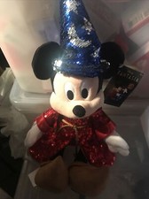 Disney Fantasia 80th Mickey Mouse Sorcerer Sequined Plush New with Tag