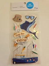 Recollections DEEP SEA FISHING Scrapbooking Stickers 