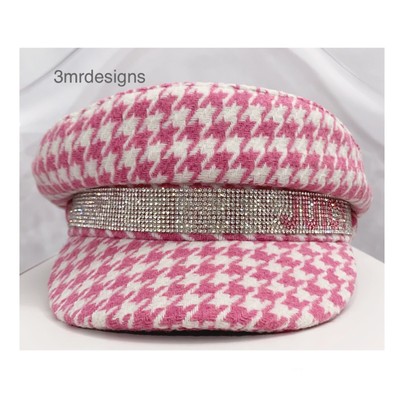 NWT JUICY COUTURE Houndstooth Pink & White Tweed Embellished  display picture 1