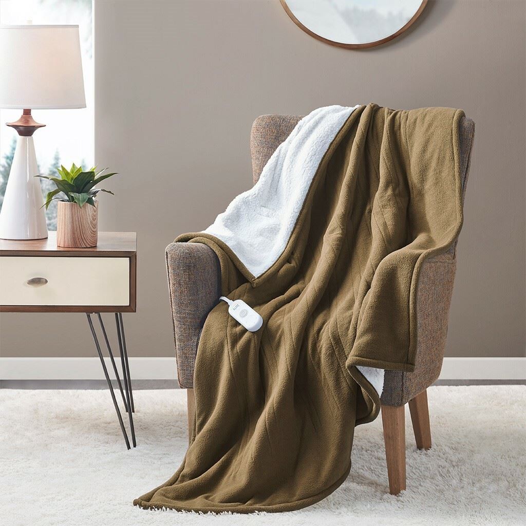heated fleece throw