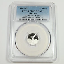 2016 Mo PCGS PROOF PR69 DCAM - MEXICO - 1/20 oz Silver Libertad Onza #51197A