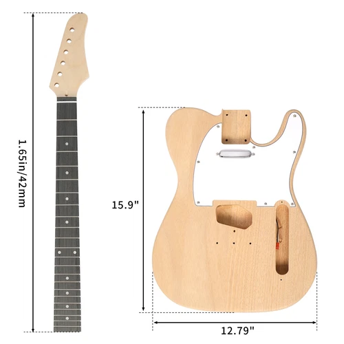 DIY 6String TL Style Electric Guitar Kits with Mahogany Body Maple Neck - Picture 2 of 7