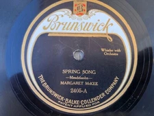 Margaret McKee 78rpm Single 10-inch Brunswick Records #2405 Spring Song