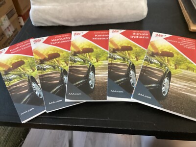 (5) Different Locations and Areas Assorted AAA Maps