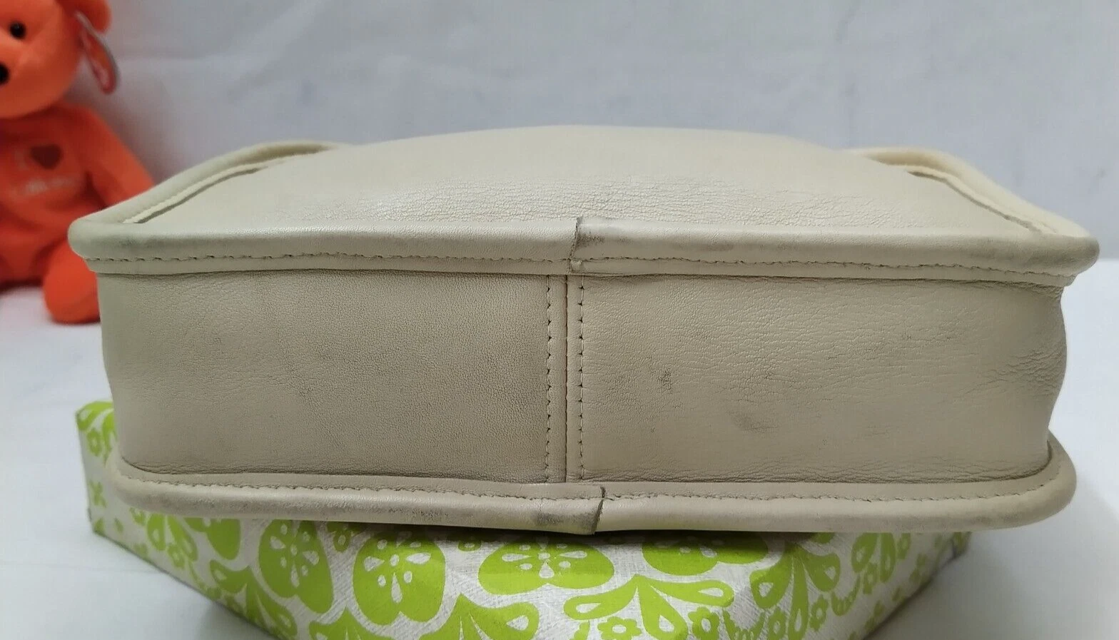 Borsa a tracolla Coach Carnival in pelle avorio con cerniera Vintage #9925 Made in USA