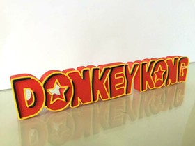 Donkey Kong Ornamental Retro Display Collectible Logo Text Memorabilia Stand NES
