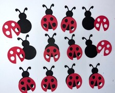   10 LADYBUGS cardstock paper die cut embellishments scrapbook