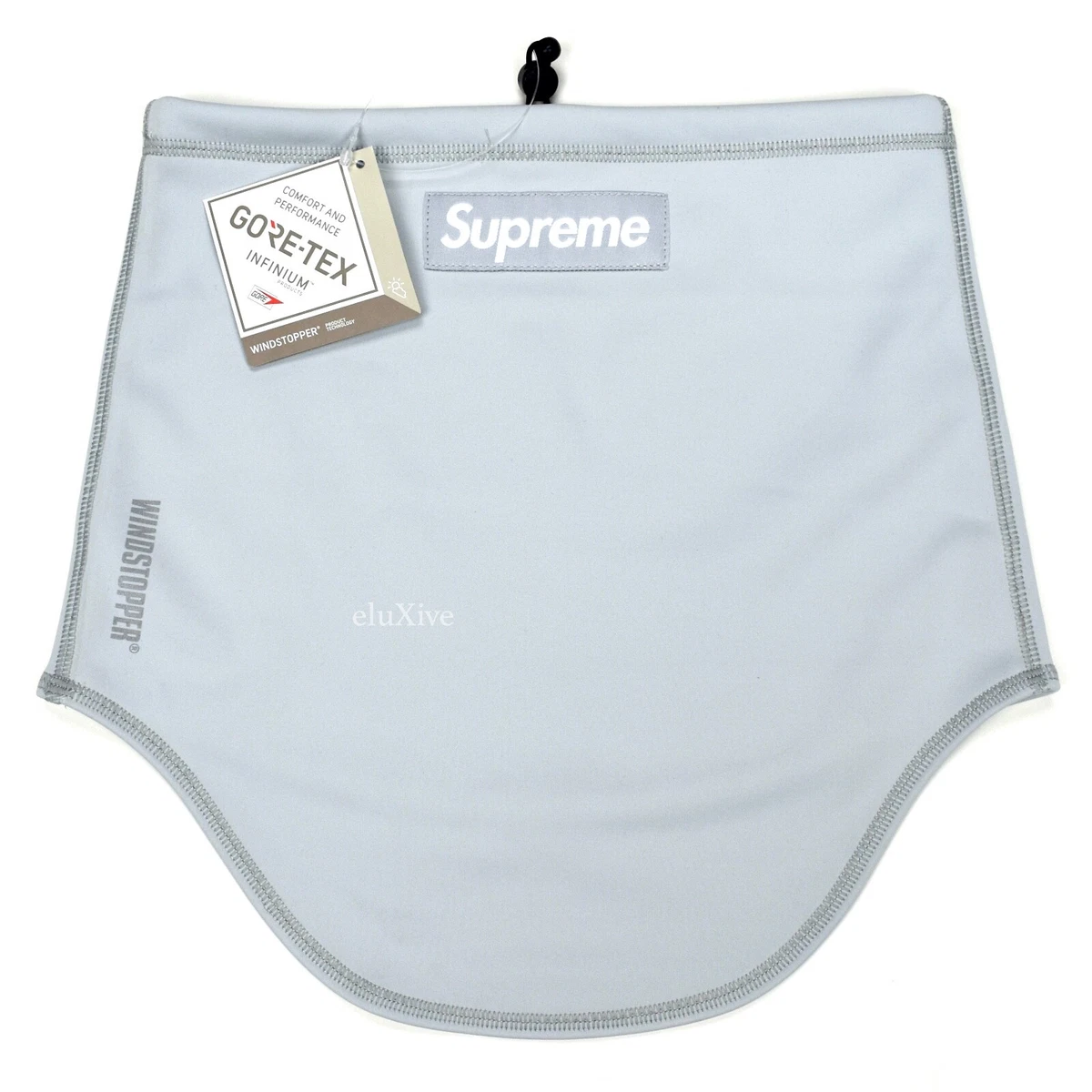 NWT Supreme NY Gore-Tex Box Logo Neck Gaiter Light Gray Men's DS FW22 AUTHENTIC