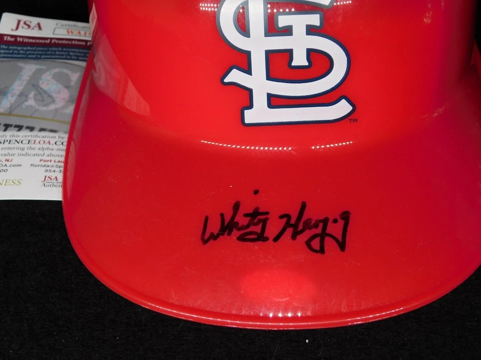 Casco de bateo Whitey Herzog firmado automático tamaño completo de los Cardenales de San Luis certificado de autenticidad JSA B Foto 3 de 3