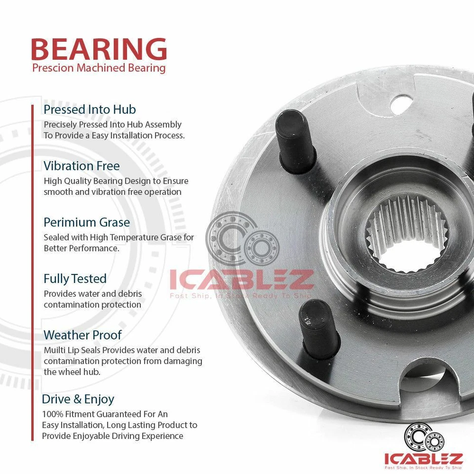 [DELANTERO (cantidad 1)] Conjunto de buje de cojinete de rueda para Dodge Daytona 1984-1990 sin ABS Foto 4 de 4