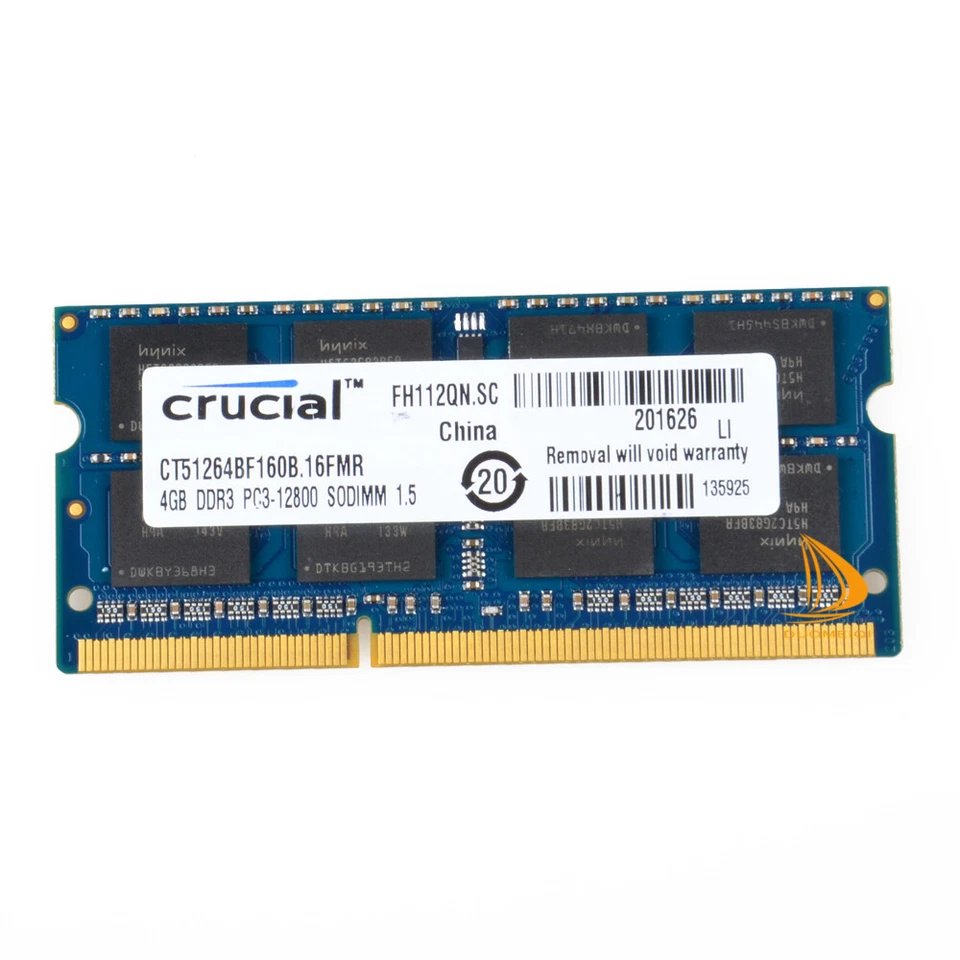 10PCS Crucial 4GB 2RX8 PC3-12800S DDR3 1600Mhz SODIMM 204Pin Laptop Memory RAM d - Image 3 of 4
