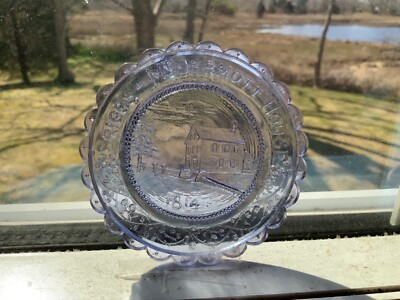 #ad Pairpoint Glass Cup Plate Briggs McDermott House Bourne Ma 1814 Violet Color $9.99