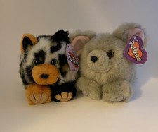 Swibco Lot of 2 Puffkins Cat-Callie  Mouse- Murphy Stuffed Plush Animals