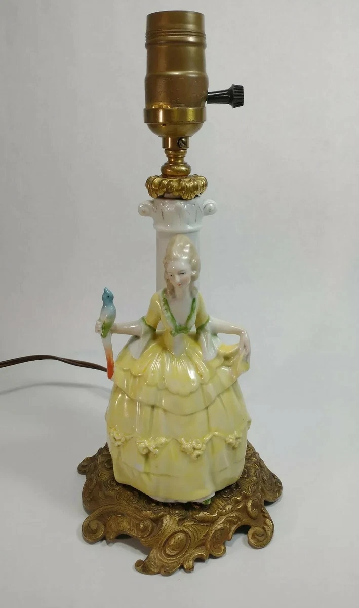 Vintage porcelain lady lamp deals