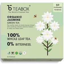 Thé Vert Bio Au Jasmin Teabox Pour La Détente De L'Esprit, Paquet De 50 Saches