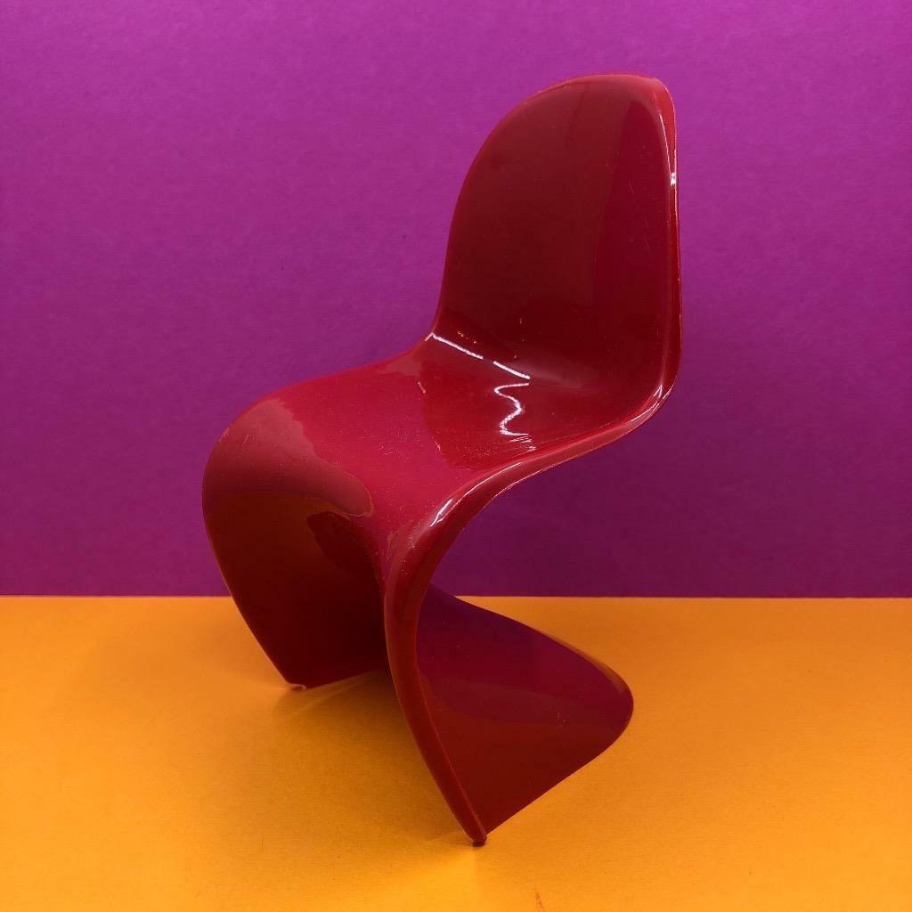 Rare Vintage Panton S Chair Small Barbie Size Mini Red Mid Century