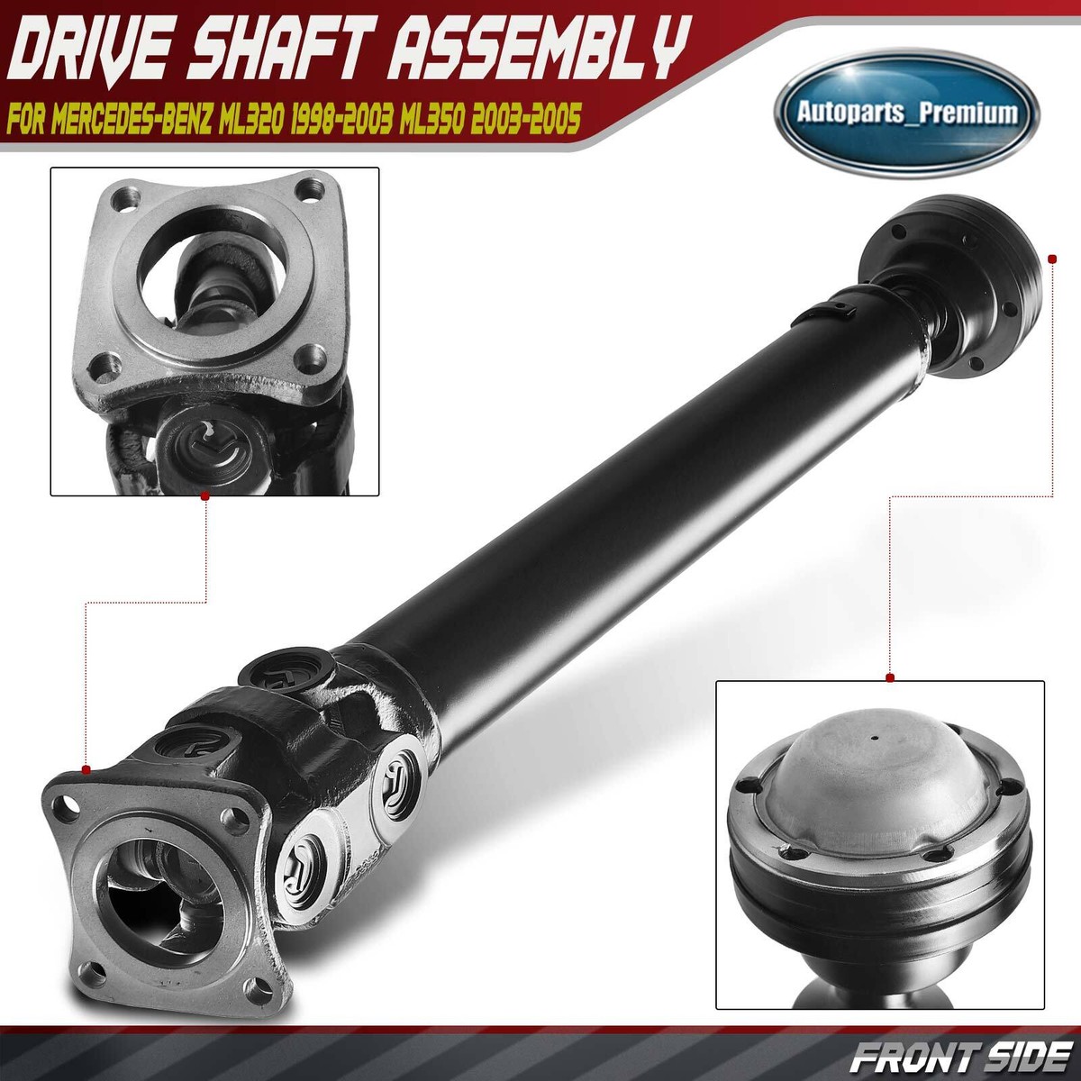 Front Driveshaft Prop Shaft Assembly for Mercedes-Benz ML320 ML350 Auto  Trans.