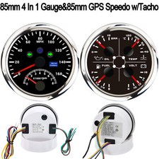 2 Gauges Set GPS Speedometer 0-160MPH&Fuel Gauge Water Temp Volt For Car Boat