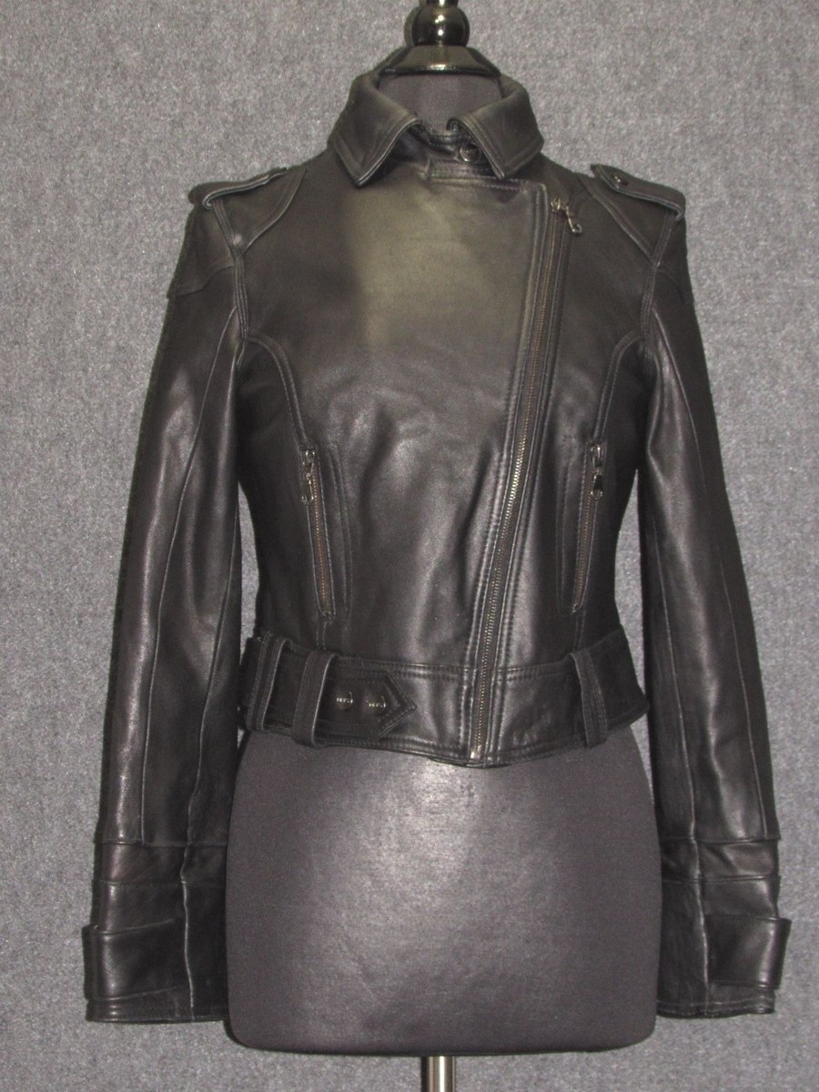 ジャケット・アウター 00s DKNY lamb leather coat DKNY Vintage Lamb Leather Motorcycle Zip Closure Jacket SZ S | eBay