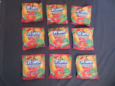 (9) Bags Of Life Savers Hard Candy 5 Flavors Individually Wrapped 3.2 Oz Each @