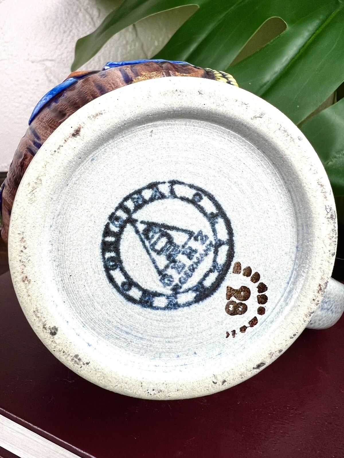 Vintage Lidded Gerzit Gerz Beer Stein Friar Monk Book Bible Germany Stoneware